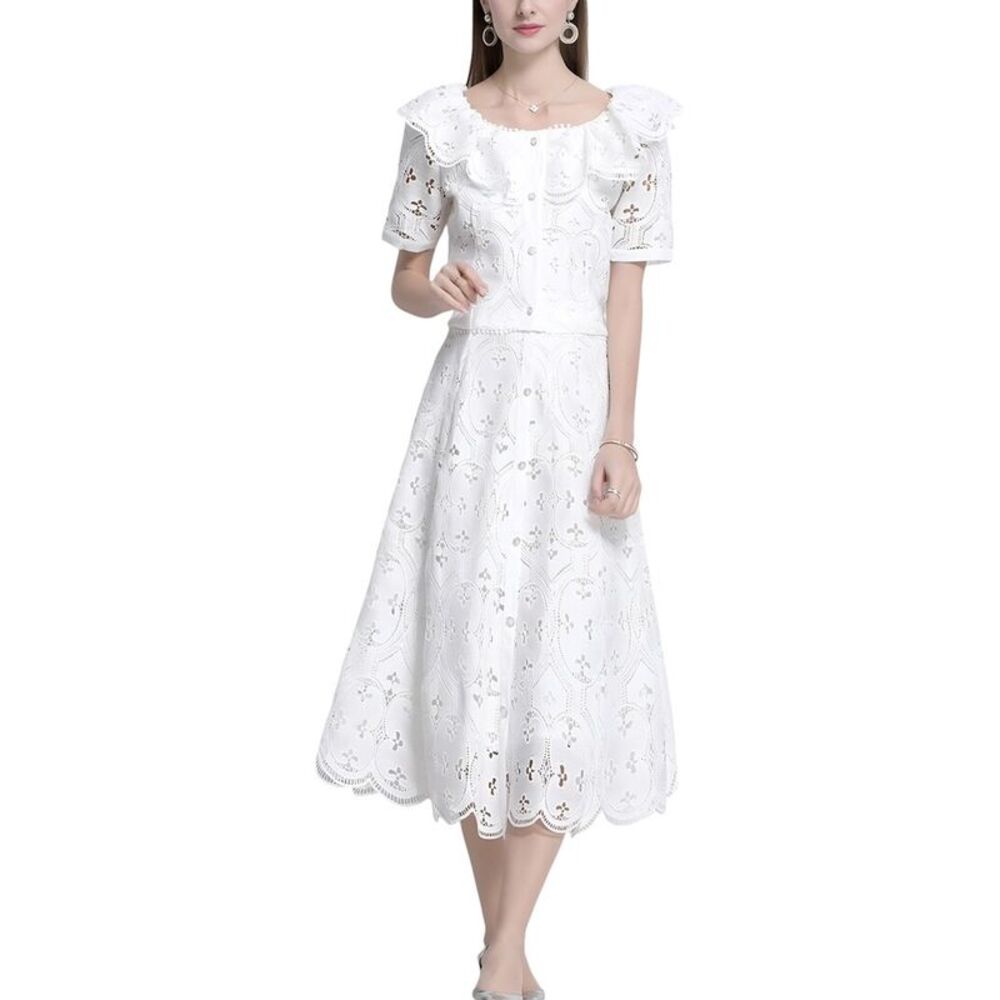 Elaine Womens 2Pc Blouse & Skirt Set